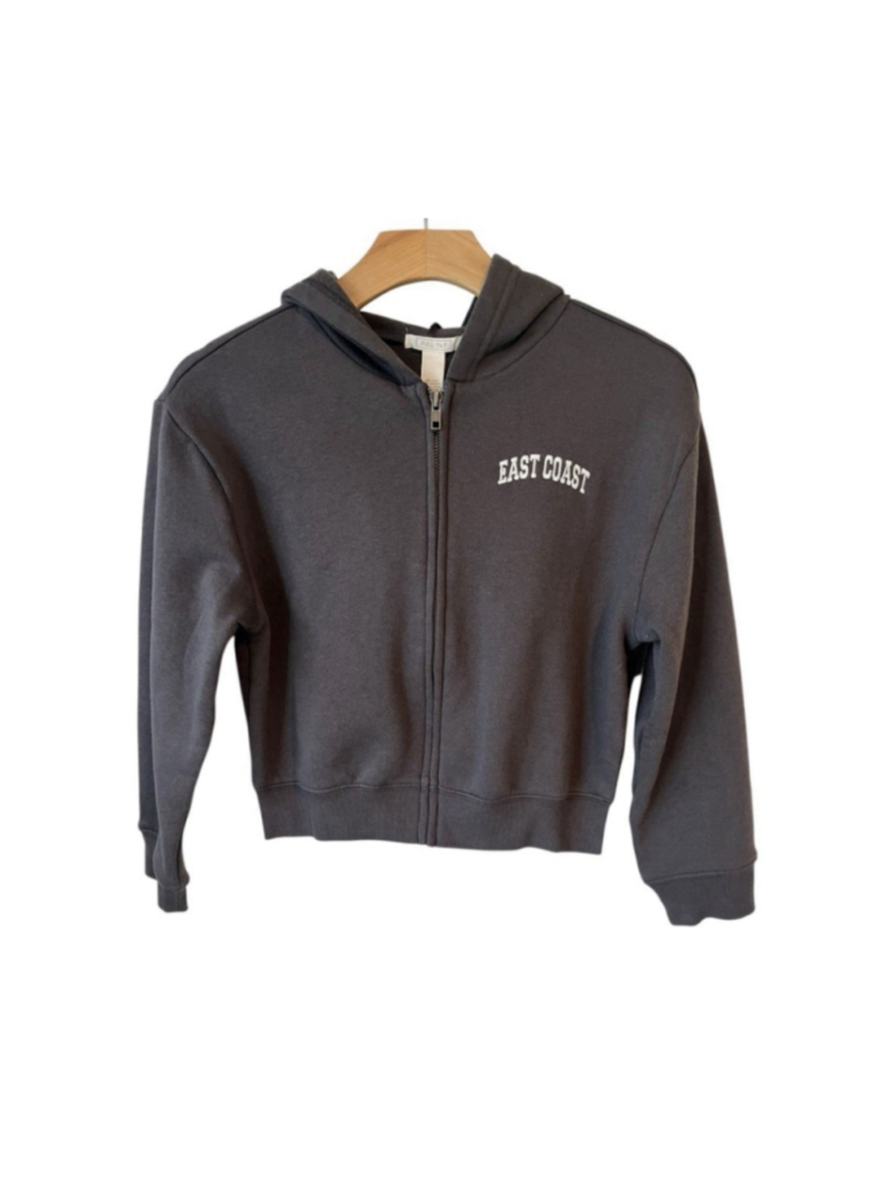 Full Tilt Hoodie Junior’s Large Dark Grey Long Sleeve East Coast Full Zip NEW